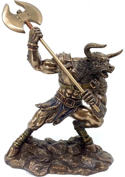 Yarı Insan Yarı Boğa Mitolojik Yaratık Minotor Biblo | Mitolojik Canavar Heykeli | Mitoloji Dekor