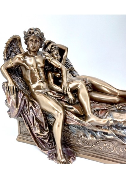 Sonsuz Aşıklar Cupid ve Psyche Biblosu | Roma Mitolojik Heykelleri | Mitolojik Dekoratif Obje