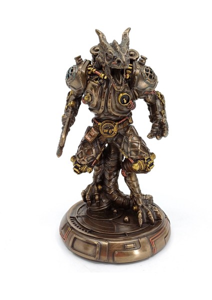 Steampunk Robot Ejderha Golem Heykeli | Yahudi Mitolojisi Bibloları | Fantastik Dekorasyon Objeleri
