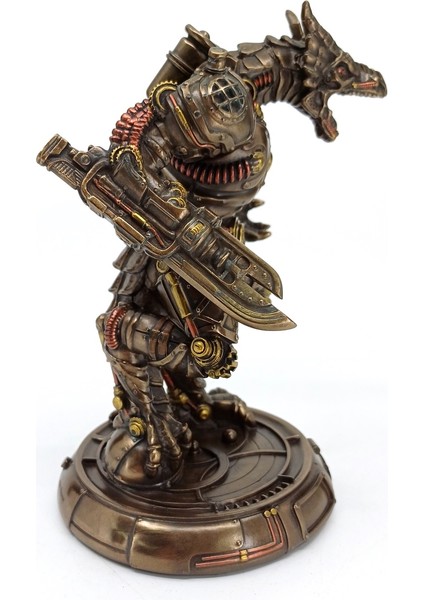 Steampunk Robot Ejderha Golem Heykeli | Yahudi Mitolojisi Bibloları | Fantastik Dekorasyon Objeleri fırsatları