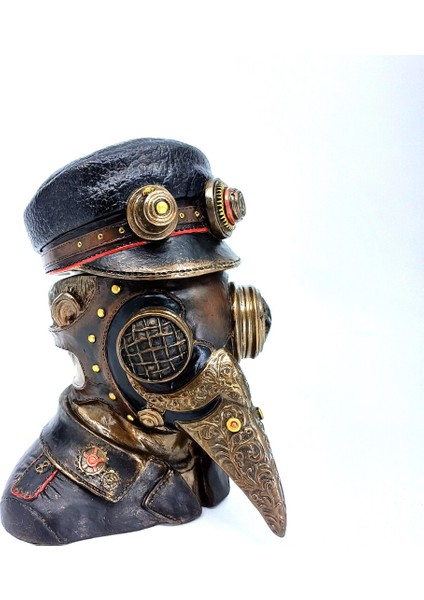 Steampunk Veba Doktoru Dekoratif Biblo Mini Kutu | Doktora Hediye | Klinik Dekorasyon Objesi