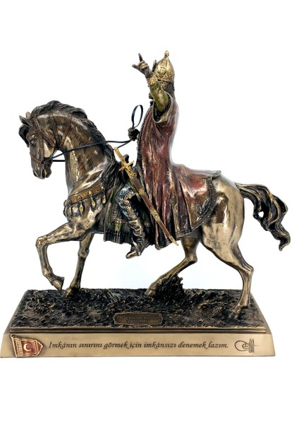 Bronz Renk Fatih Sultan Mehmet Han Koleksiyonluk Biblo
