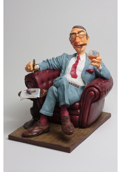 El Yapımı Karikatür Büyük Patron Biblosu | Erkek Patrona Hediye | Ofis Masa Süsleri