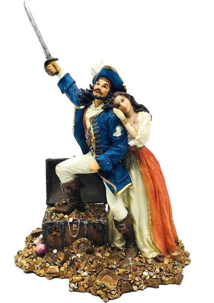 Korsan Çift ve Hazinesi Biblo | Korsan Dekorasyon Objeleri | Korsan Sevenlere Hediye