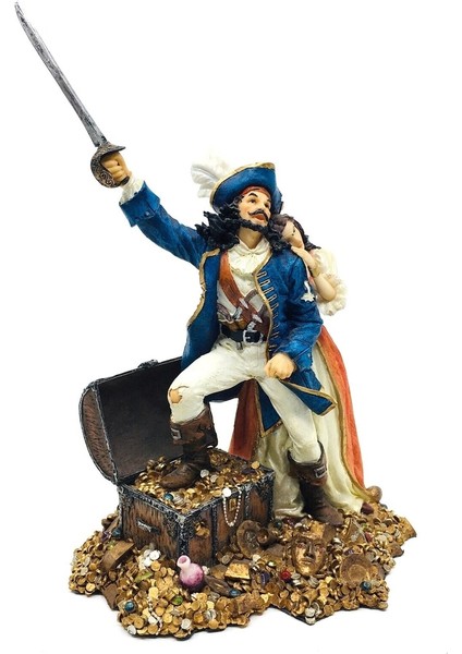 Korsan Çift ve Hazinesi Biblo | Korsan Dekorasyon Objeleri | Korsan Sevenlere Hediye fiyatları