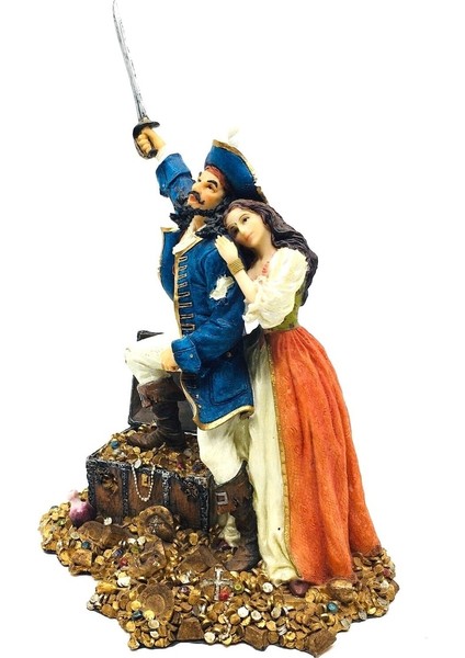 Korsan Çift ve Hazinesi Biblo | Korsan Dekorasyon Objeleri | Korsan Sevenlere Hediye modelleri