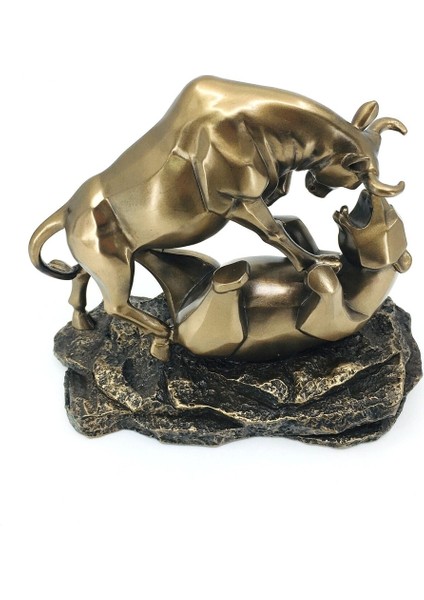 Boğa ve Ayının Dövüşü Biblo | Finans Ofis Dekorasyon Objeleri | Borsacıya Hediye | kriptocuya Hediye fırsatları