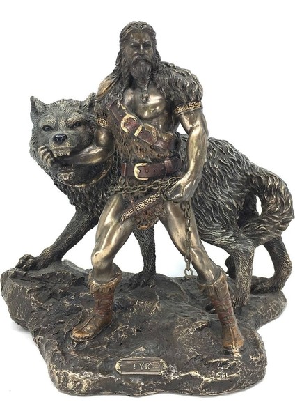 Viking Savaş Tanrısı Tyr ve Fenrir Biblo | Viking Temalı Mitolojik Hediyeler | Ofis Dekorasyon