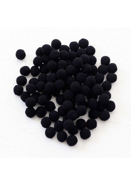 Peluş ponpon, 2.2 cm 20 adet Siyah