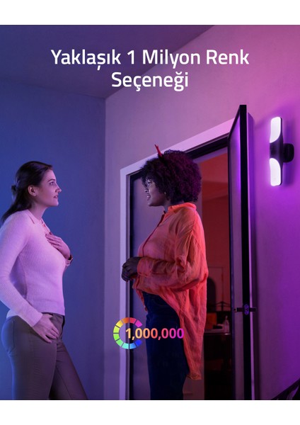 eufy Security Wall Light Cam - 2K Kablolu Akıllı Güvenlik - 1200 Lümen Işıklı - T84A1 (Anker Türkiye Garantili)