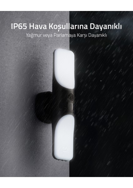 eufy Security Wall Light Cam - 2K Kablolu Akıllı Güvenlik - 1200 Lümen Işıklı - T84A1 (Anker Türkiye Garantili)