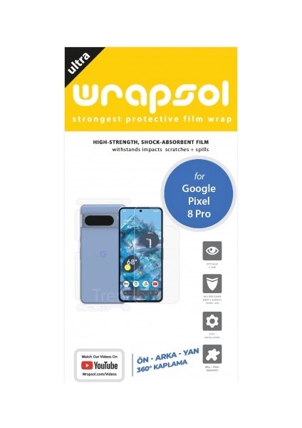 Google Pixel 8 Pro Ön, Arka ve Yan 360 Derece Tam Kaplama Poliüretan Film fiyatları