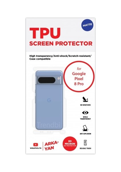 Google Pixel 8 Pro Mat Arka ve Yan Koruyucu Tpu Film fiyatları