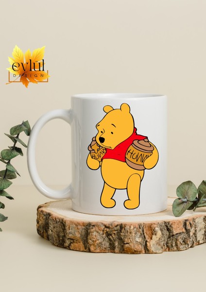 Winnie The Pooh Temalı Sevimli Eğlenceli Özel Tasarım Baskılı Kupa Bardak Hediye Bardak