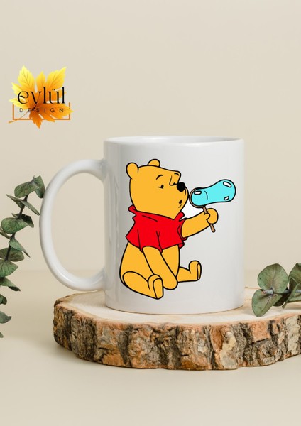 Winnie The Pooh Temalı Sevimli Eğlenceli Özel Tasarım Baskılı Kupa Bardak Hediye Bardak