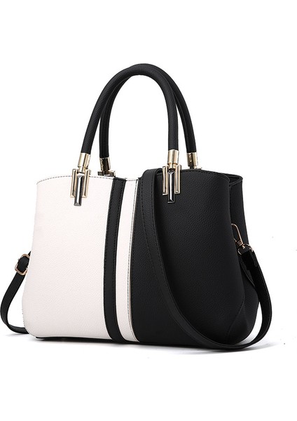 Yeni Moda Kontrast Renk Çanta Büyük Kapasiteli Işe Gidip Geliş Omuz Crossbody Çanta Trendy (Yurt Dışından)