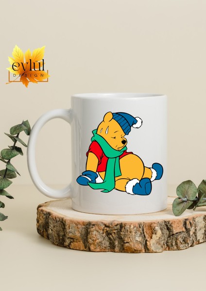 Winnie The Pooh Temalı Sevimli Eğlenceli Özel Tasarım Baskılı Kupa Bardak Hediye Bardak