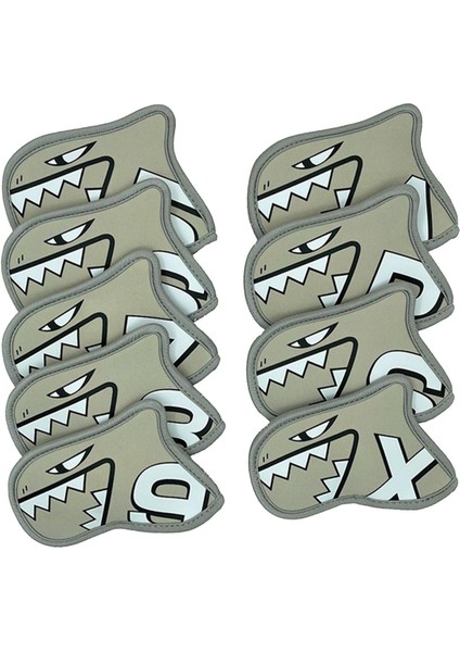9 Adet Golf Kulübü Kafa Kapakları Kadın Erkek Golf Demir Kapakları Set Gri Için Çoğu Ütüye Uygun (Yurt Dışından)