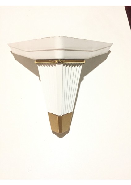 15CM Yıldız Ayak Plastik Beyaz Altın Desenli (4 Adet)