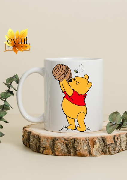 Winnie The Pooh Temalı Sevimli Eğlenceli Özel Tasarım Baskılı Kupa Bardak Hediye Bardak