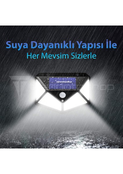 100 Ledli Güneş Enerjili Hareket Sensörlü Solar Aydınlatma Lambası modelleri