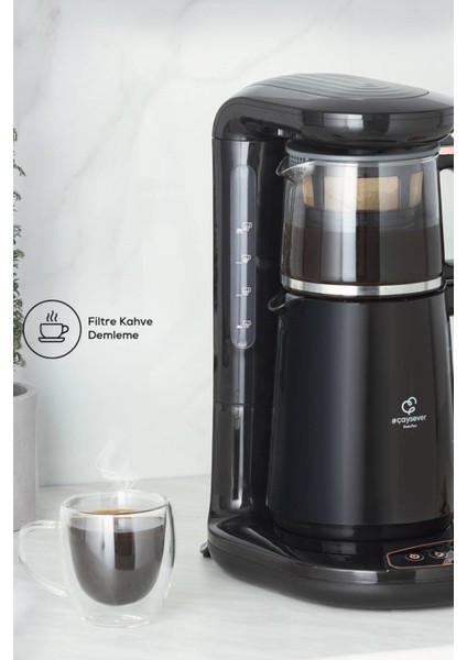 Çaysever Robotea 3 in 1 Konuşan Çay Makinesi Su Isıtıcı ve Filtre Kahve Demleme Makinesi