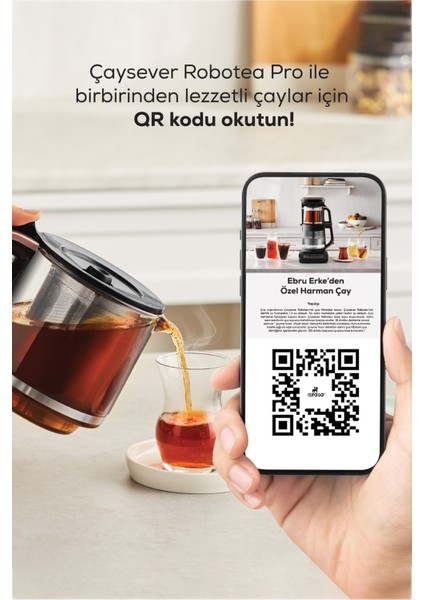 Çaysever Robotea 3 in 1 Konuşan Çay Makinesi Su Isıtıcı ve Filtre Kahve Demleme Makinesi