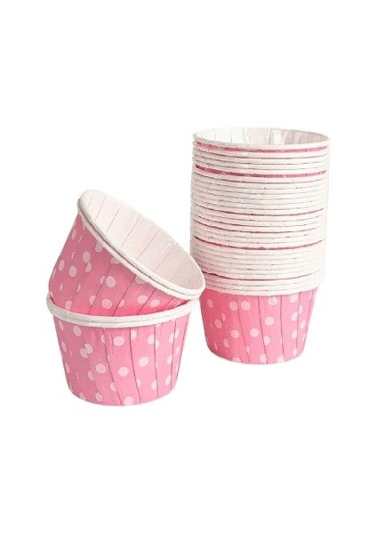 Dolphin Pembe Puantiyeli Muffin-Kek Kapsülü 25LI