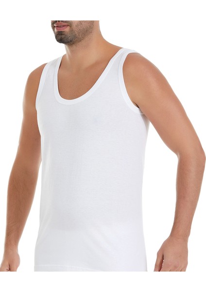 6'Lı Süprem Penye Extra Beyaz Atlet Pamuk