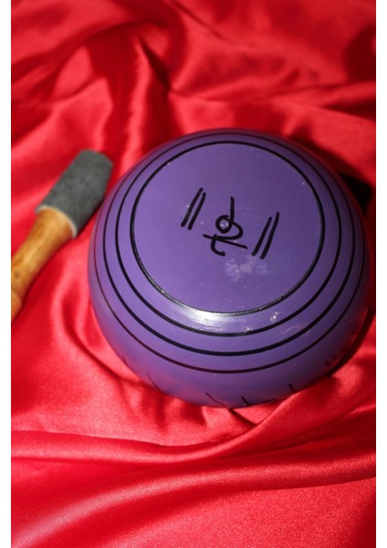 Tibet Çanağı Çanı Kasesi Meditasyon Çanı Yoga Çanı Tibet Çanağı Singing Bowl Mor Oval