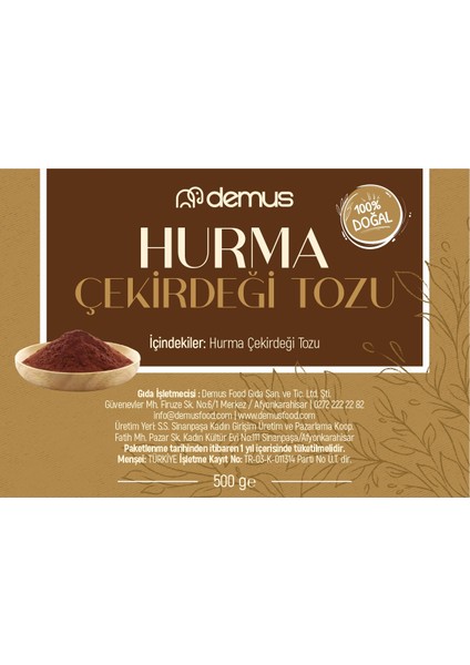 Hurma Çekirdeği Tozu 500 G