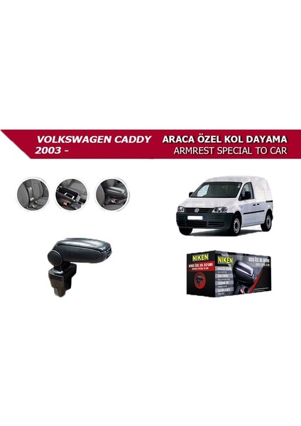 Volkswagen Caddy 2003- Araca Özel Kol Dayama Siyah