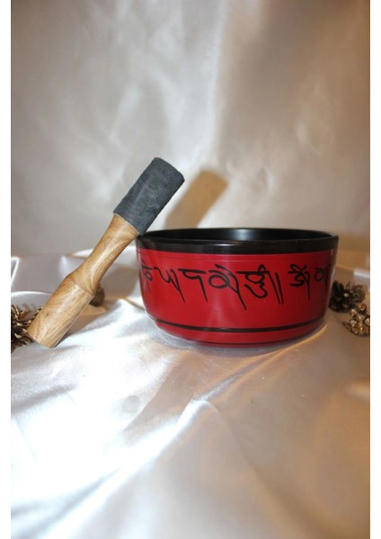 Tibet Çanağı Çanı Kasesi Meditasyon Çanı Yoga Çanı Tibet Çanağı Singing Bowl Kırmızı modelleri