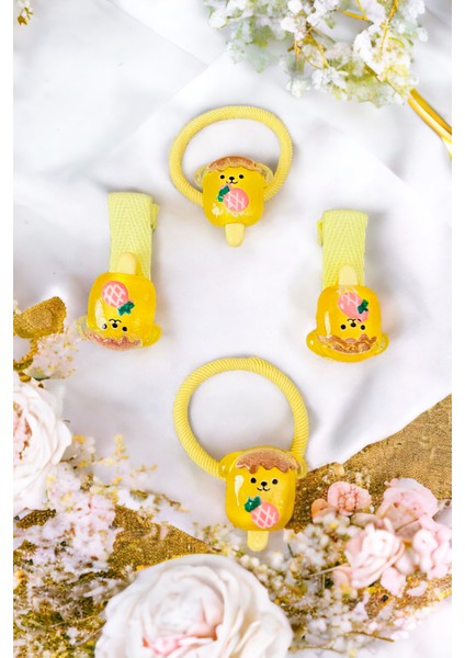 Çocuk 4 Adet Figürlü Lastik ve Pens Toka Seti fiyatları