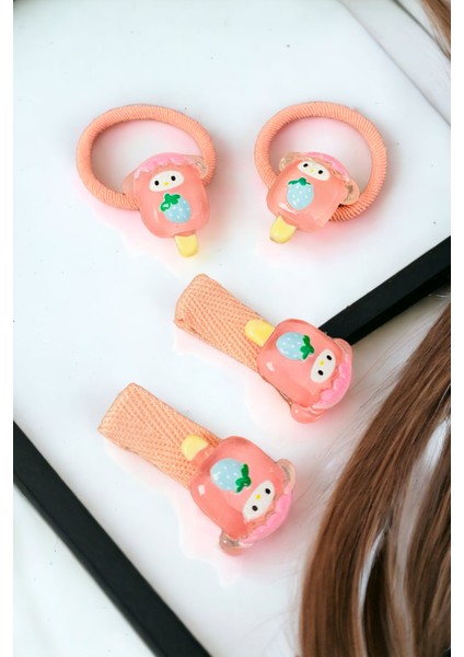 Çocuk 4 Adet Figürlü Lastik ve Pens Toka Seti fiyatları