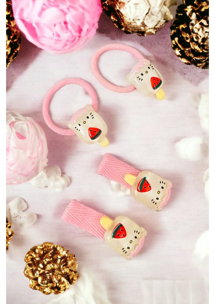 Çocuk 4 Adet Figürlü Lastik ve Pens Toka Seti fiyatları