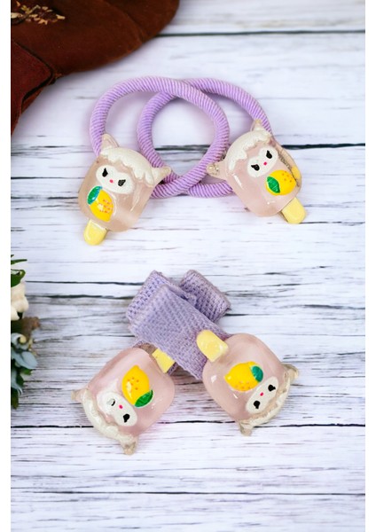 Çocuk 4 Adet Figürlü Lastik ve Pens Toka Seti modelleri