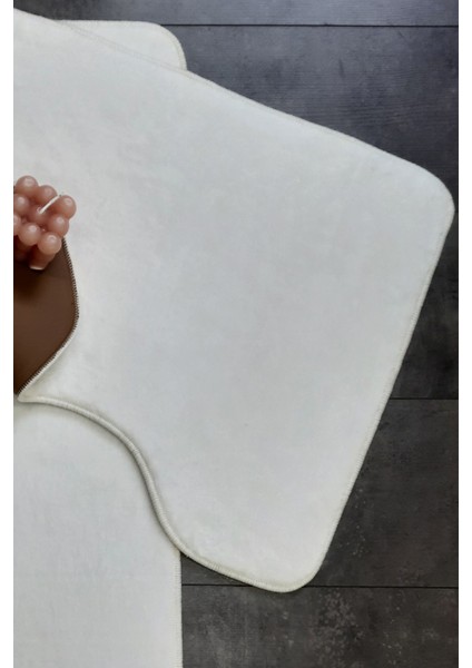 Ultrasoft Düz Krem 2'li Banyo Halısı Paspası Seti Kaymaz Taban Makinede Yıkanabilir Klozet Takımı fiyatları