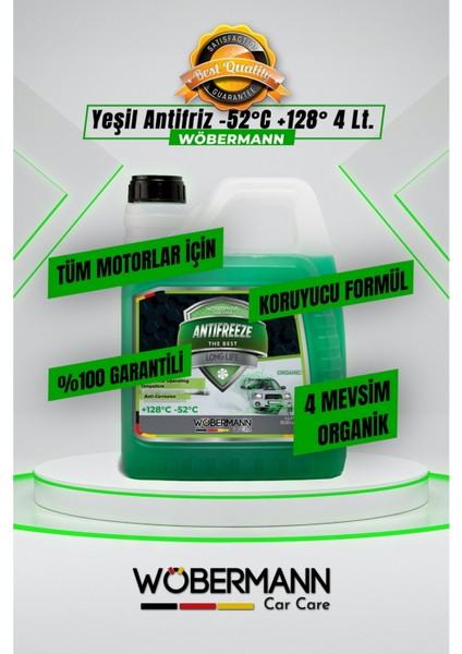 Yeşil Antifriz 4 Mevsim Organik -52°c 4 Lt. modelleri
