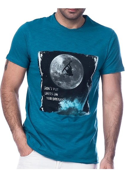 Graphics Surf In Space Baskılı Erkek Tişört