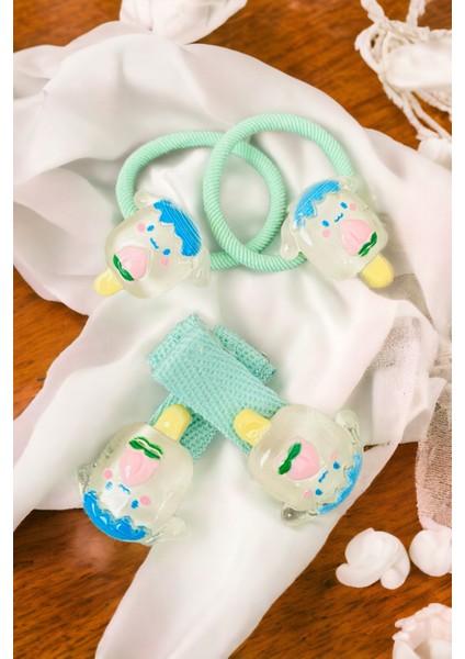 Çocuk 4 Adet Figürlü Lastik ve Pens Toka Seti fiyatları