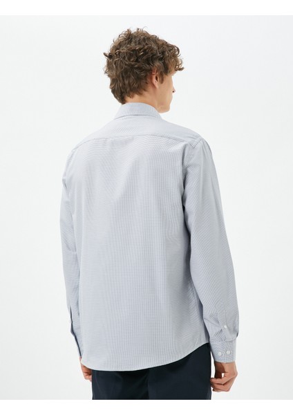 Basic Gömlek Klasik Yaka Minimal Desenli Düğmeli Non Iron fırsatları