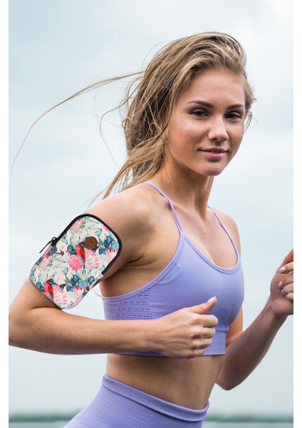 Spor Kol Bilek Telefon Çantası Rose