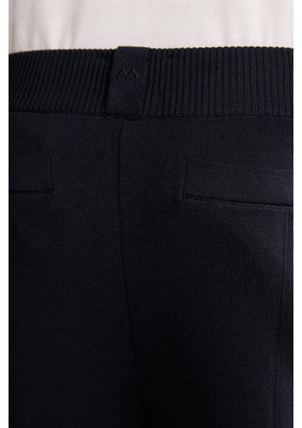 Lacivert Merino Yün Activewear Triko Pantolon