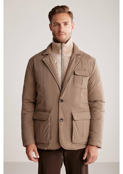Kaz Tüyü Dolgulu Camel Mont