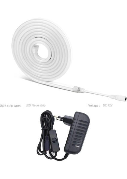 Sb-6503 2.5 Metre Neon LED Yeşil Işık Aç Kapa Butonlu Adaptörlü Şerit LED