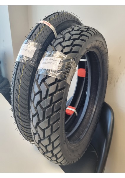 Maruti Tyres Set 2.75-18 Power Zp(Tl) ve 110/90-16 Panther(Tl) Ön/arka Takım