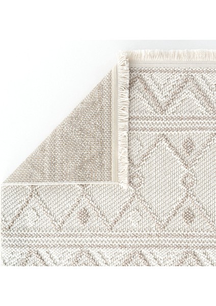 Mikasa Mks 03 Beyaz Bej Yumuşak Dokulu Halı Kilim Salon Koridor Yolluk Dokuma Makine Halısı modelleri