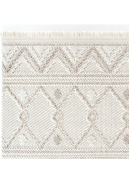 Mikasa Mks 03 Beyaz Bej Yumuşak Dokulu Halı Kilim Salon Koridor Yolluk Dokuma Makine Halısı modelleri