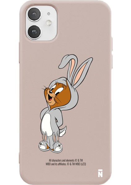 iPhone 11 Silikon Bugs Bunny Kostümlü Jerry Sevimli Pudra Pembe Renkli Telefon Kılıfı
